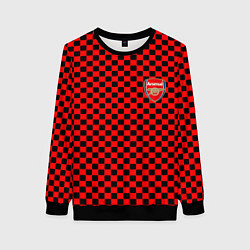 Свитшот женский Arsenal текстура клетка, цвет: 3D-черный