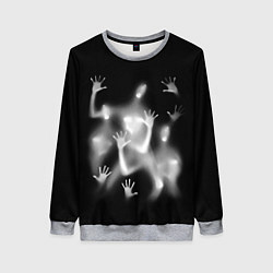 Женский свитшот Белые призрачные силуэты Y2K