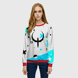 Свитшот женский Quake game pattern, цвет: 3D-красный — фото 2