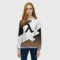 Свитшот женский Half life соты, цвет: 3D-меланж — фото 2