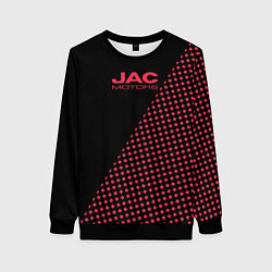 Свитшот женский Jac motors чёрно-розовый шахматка, цвет: 3D-черный