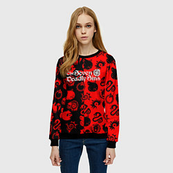 Свитшот женский 7 смертных грехов патттерн, цвет: 3D-черный — фото 2