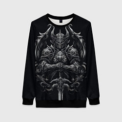 Свитшот женский Готический рыцарь, цвет: 3D-черный