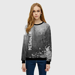 Свитшот женский Megadeth - grey gradient вертикально, цвет: 3D-черный — фото 2