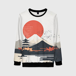 Женский свитшот Японский осенний пейзаж