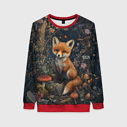 Женский свитшот Милый лисенок в лесу
