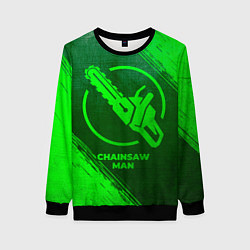 Женский свитшот Chainsaw Man - green gradient