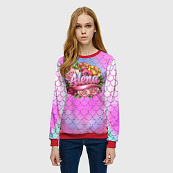 Свитшот женский Алена букет из роз, цвет: 3D-красный — фото 2