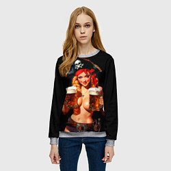 Свитшот женский Пиво пиратское - уникальное предложение, цвет: 3D-меланж — фото 2