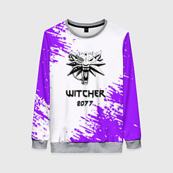 Свитшот женский The Witcher 2077 неоновые краски, цвет: 3D-меланж
