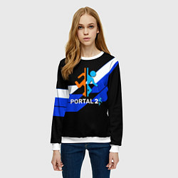 Свитшот женский Portal geometry, цвет: 3D-белый — фото 2