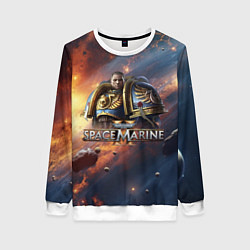 Свитшот женский Warhammer 40000 space marine 2 Captain Titus, цвет: 3D-белый