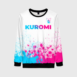 Женский свитшот Kuromi neon gradient style посередине