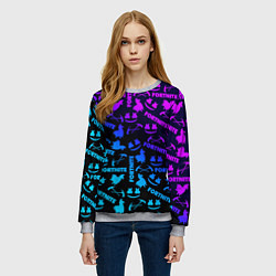 Свитшот женский Фортнайт неон, цвет: 3D-меланж — фото 2