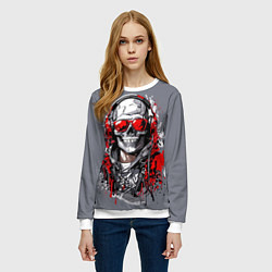 Свитшот женский Череп абстракция, цвет: 3D-белый — фото 2