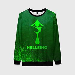 Свитшот женский Hellsing - green gradient, цвет: 3D-черный