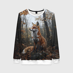 Женский свитшот Лис в осеннем лесу