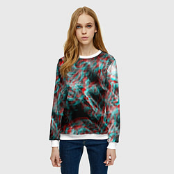 Свитшот женский Дым из вейпа глитч, цвет: 3D-белый — фото 2