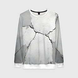 Свитшот женский Растрескавшийся бетон, цвет: 3D-белый