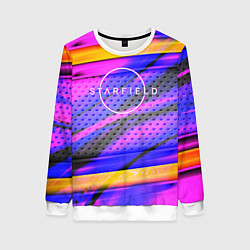 Свитшот женский Starfield geometry game, цвет: 3D-белый