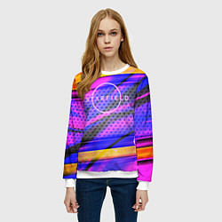 Свитшот женский Starfield geometry game, цвет: 3D-белый — фото 2