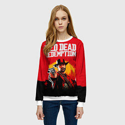 Свитшот женский Red Dead Redemption - cowboys, цвет: 3D-белый — фото 2