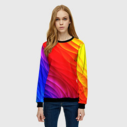 Свитшот женский Абстрактные волны текстура, цвет: 3D-черный — фото 2