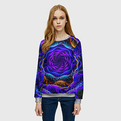 Свитшот женский Неоновая психоделика, цвет: 3D-меланж — фото 2