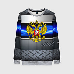 Свитшот женский Нано Россия герб, цвет: 3D-меланж