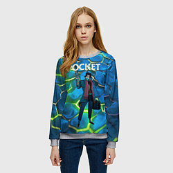 Свитшот женский Pocket Deadlock, цвет: 3D-меланж — фото 2