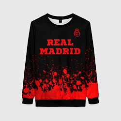 Свитшот женский Real Madrid - red gradient посередине, цвет: 3D-черный