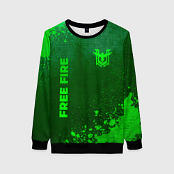 Свитшот женский Free Fire - green gradient вертикально, цвет: 3D-черный