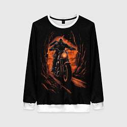 Женский свитшот Мотоциклист с черепом