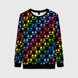 Свитшот женский Marshmello pattern neon, цвет: 3D-черный