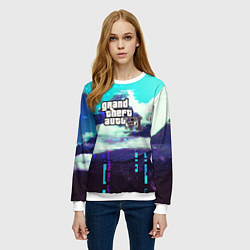 Свитшот женский GTA6 glitch pattern, цвет: 3D-белый — фото 2