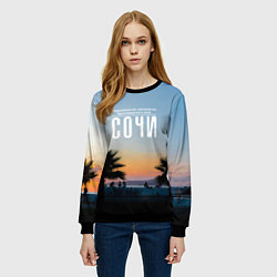 Свитшот женский Курортный Сочи, цвет: 3D-черный — фото 2