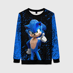Свитшот женский Sonic - sega, цвет: 3D-черный