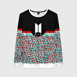 Свитшот женский BTS glitch, цвет: 3D-белый