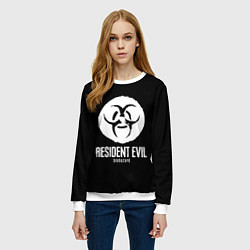 Свитшот женский Resident Evil umbrella corp logo, цвет: 3D-белый — фото 2