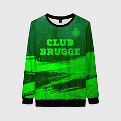 Свитшот женский Club Brugge - green gradient посередине, цвет: 3D-черный