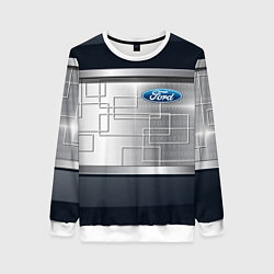 Свитшот женский FORD текстура из метала, цвет: 3D-белый