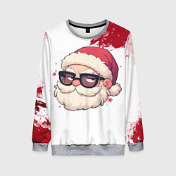 Женский свитшот Подозрительный Санта в очках