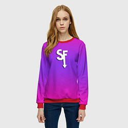 Свитшот женский Sally Face neon gradient, цвет: 3D-красный — фото 2