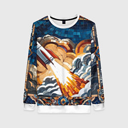 Женский свитшот Мозаика ракета