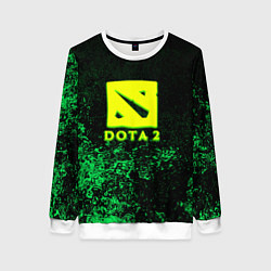 Свитшот женский DOTA2 кислотное лого краски, цвет: 3D-белый