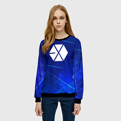 Свитшот женский Exo blue poly, цвет: 3D-черный — фото 2