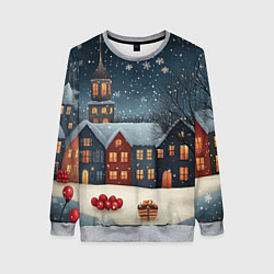 Женский свитшот Ночной новогодний город