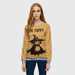 Свитшот женский Хэллоуин ведьма im happy, цвет: 3D-меланж — фото 2