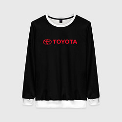 Свитшот женский Toyota red logo auto, цвет: 3D-белый