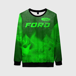 Женский свитшот Ford - green gradient посередине